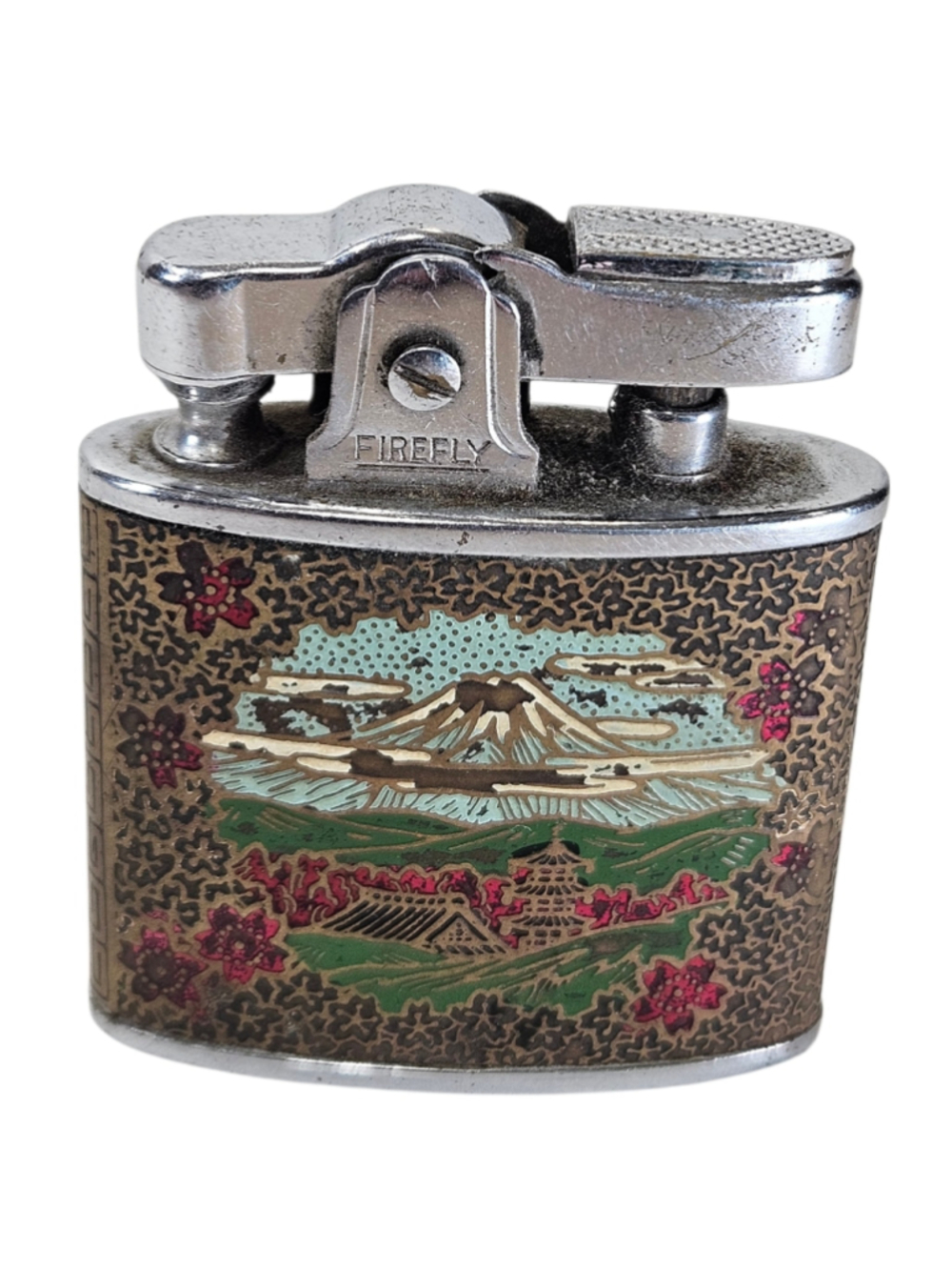 Rare Firefly Superlighter Dragon Lighter Japanese Scenic Enamel Decor Vintage